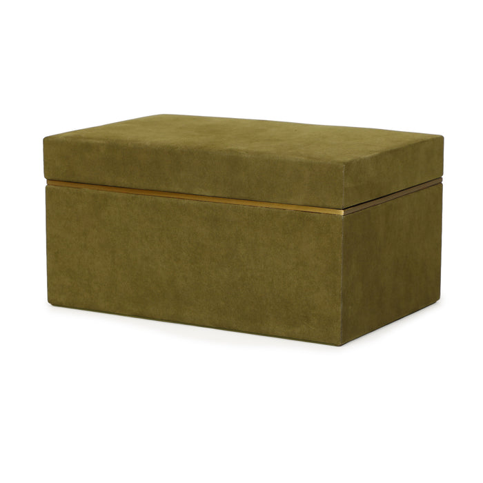 Pisa Green Vegan Suede Contract-Grade Storage Box - Home And Beyond