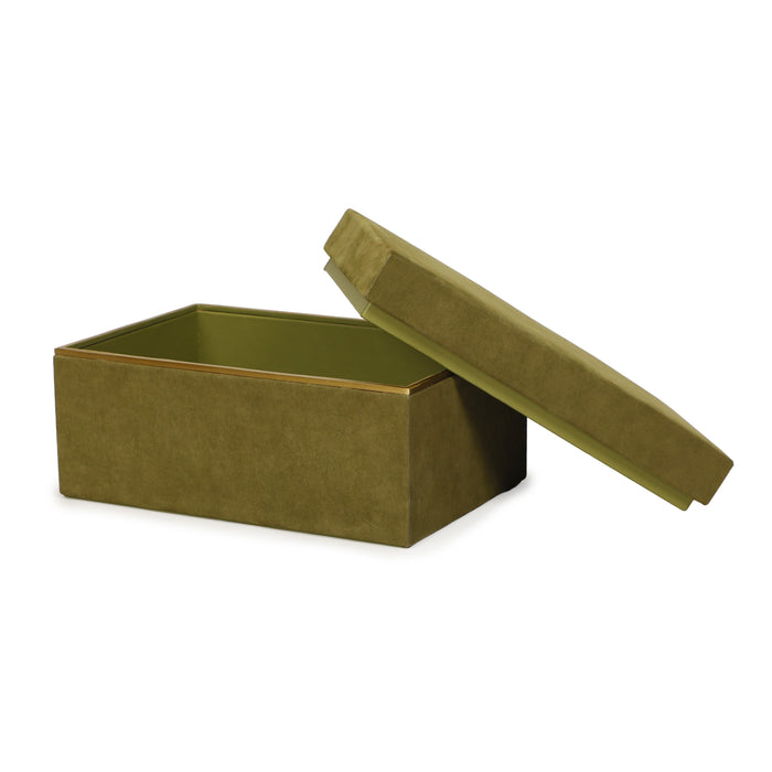 Pisa Green Vegan Suede Contract-Grade Storage Box - Home And Beyond