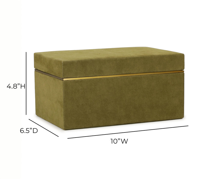 Pisa Green Vegan Suede Contract-Grade Storage Box - Home And Beyond