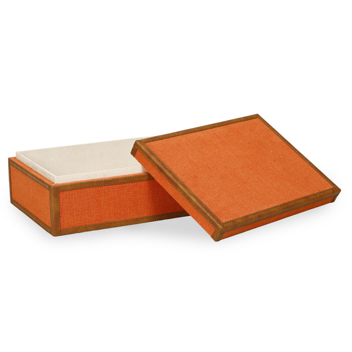 Acre Orange Cotton Jute Contract-Grade Jewelry Box - Home And Beyond