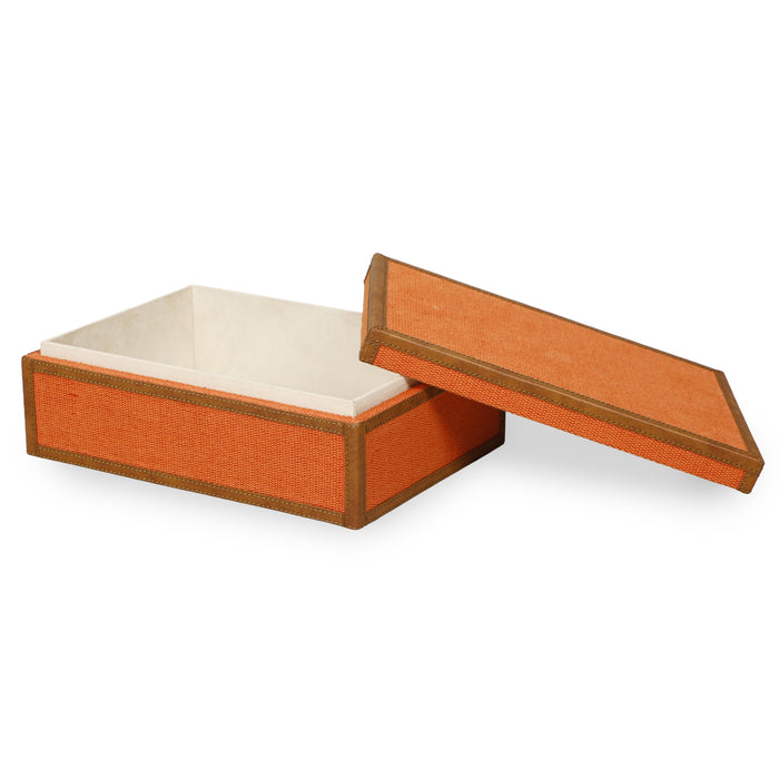 Acre Orange Cotton Jute Contract-Grade Jewelry Box - Home And Beyond