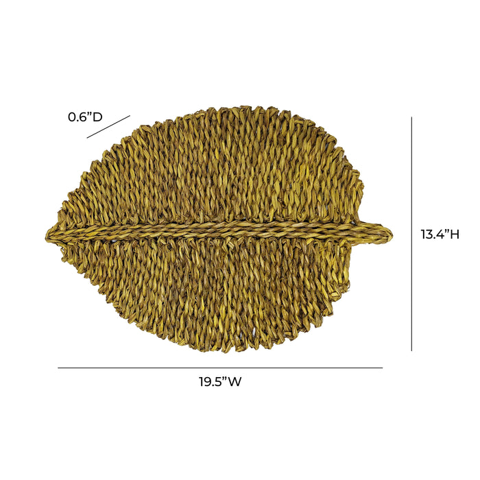Leaf Yellow Seagrass Placemat - Set of 4 - Home And Beyond