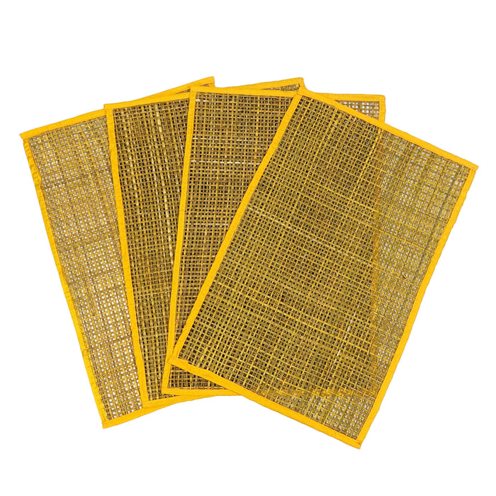 Peele Yellow Seagrass Placemats - Set of 4 - Home And Beyond
