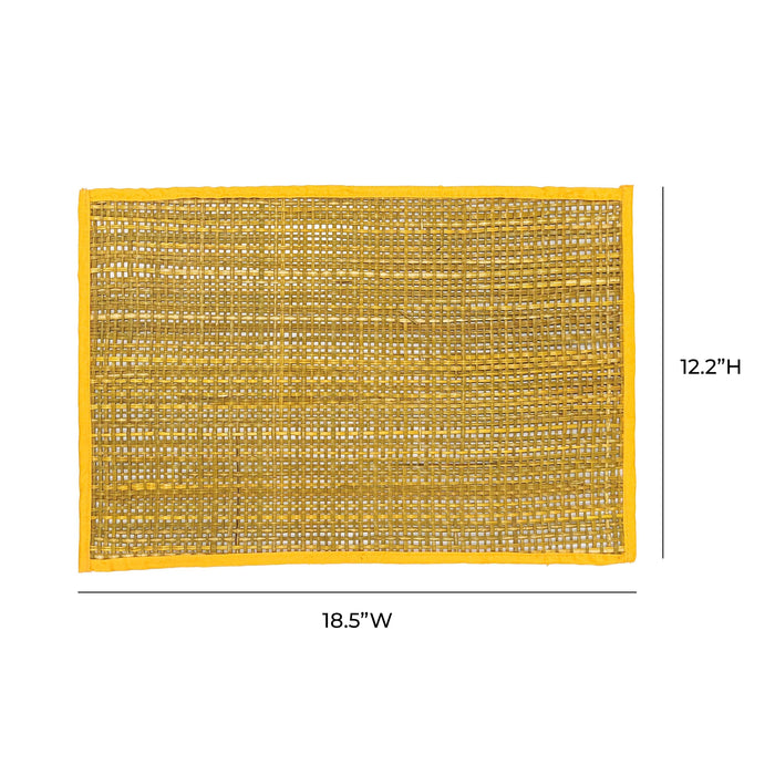 Peele Yellow Seagrass Placemats - Set of 4 - Home And Beyond