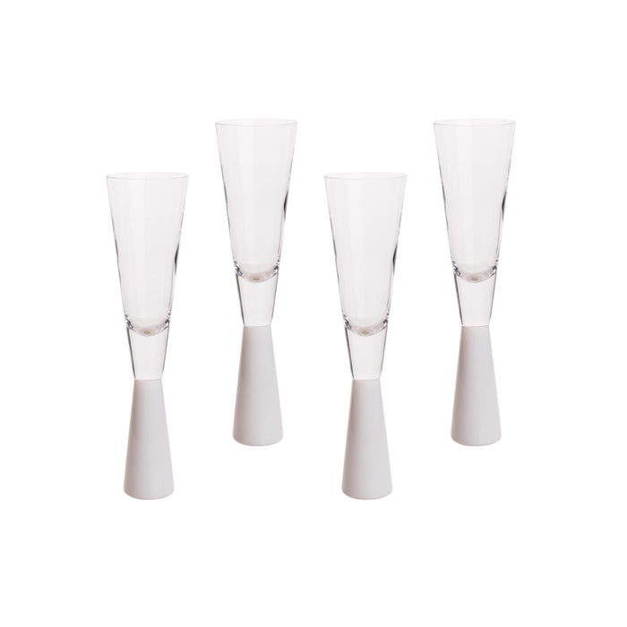 Flute White Champagne Glasses - Set of 4 - Home And Beyond