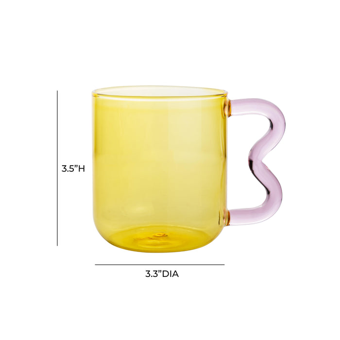 Lottie Amber and Pink Water Glass - Set of 4 - Home And Beyond