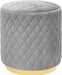 Abir Grey Velvet Ottoman image