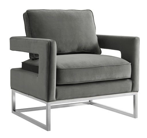 Avery Grey Velvet Chair - Silver Frame image