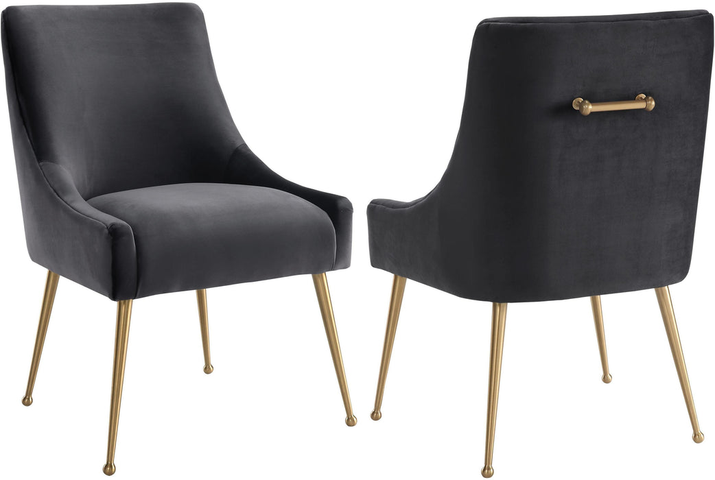 Beatrix Grey Velvet Side Chair image