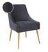 Beatrix Pleated Grey Velvet Side Chair image