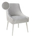 Beatrix Pleated Light Grey Velvet Side Chair - Silver Legs image