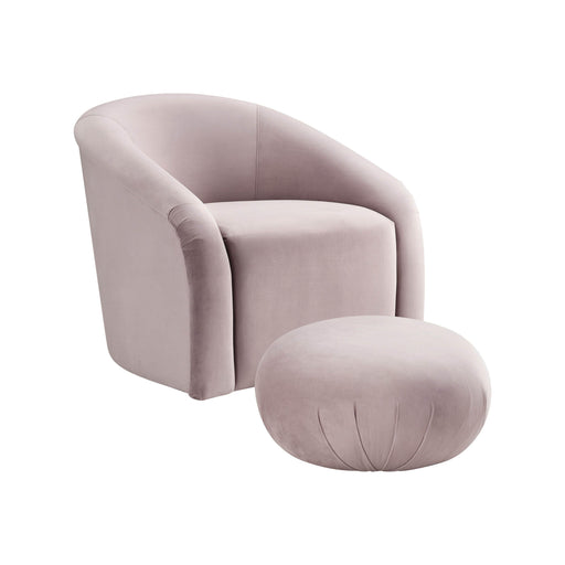 Boboli Mauve Velvet Chair + Ottoman Set image