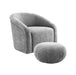 Boboli Grey Chenille Chair + Ottoman Set image