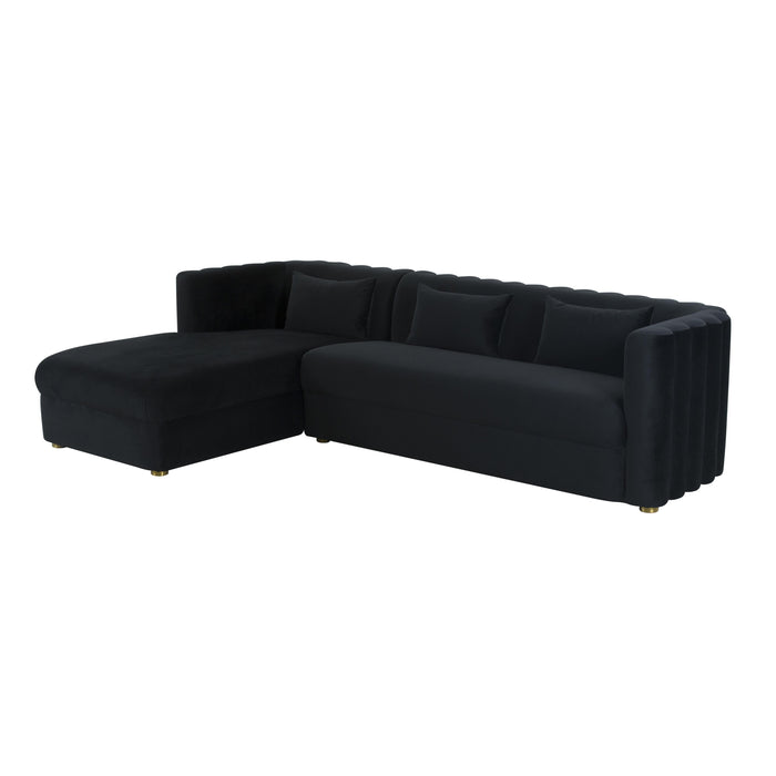 Callie Black Velvet Sectional - LAF image