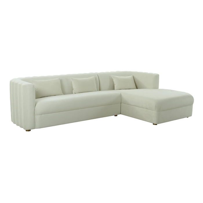 Callie Cream Velvet Sectional - RAF image