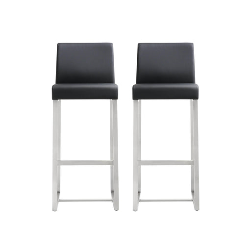 Denmark Black Stainless Steel Barstool Set of 2 image