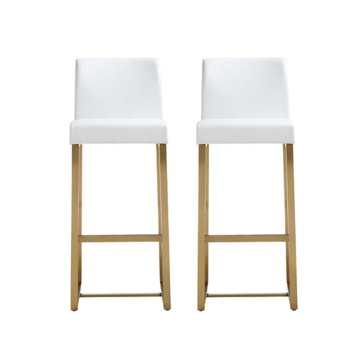 Denmark White Gold Steel Barstool Set of 2 image