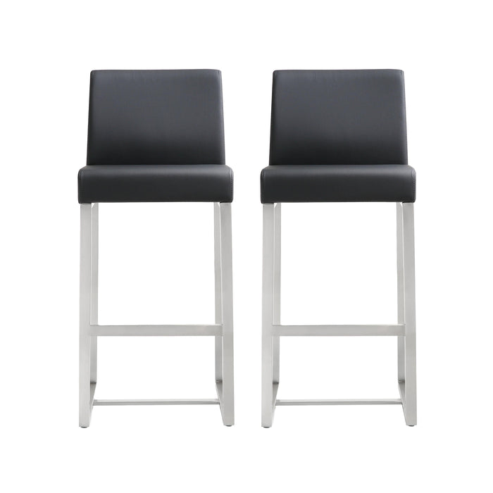 Denmark Black Stainless Steel Counter Stool Set of 2 image