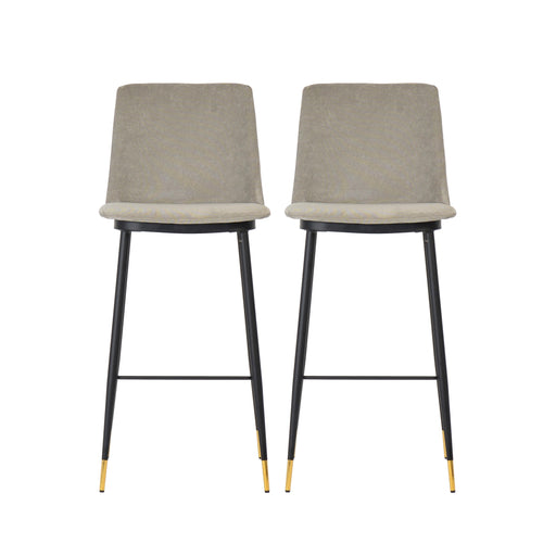 Evora Grey Velvet Counter Stool Set of 2 image