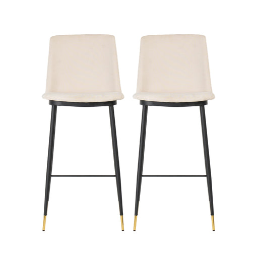 Evora Cream Velvet Counter Stool Set of 2 image