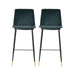 Evora Green Velvet Counter Stool Set of 2 image