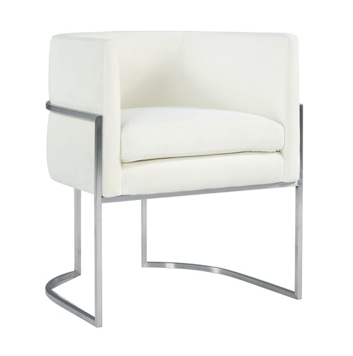 Giselle Cream Velvet Dining Chair Silver Leg image