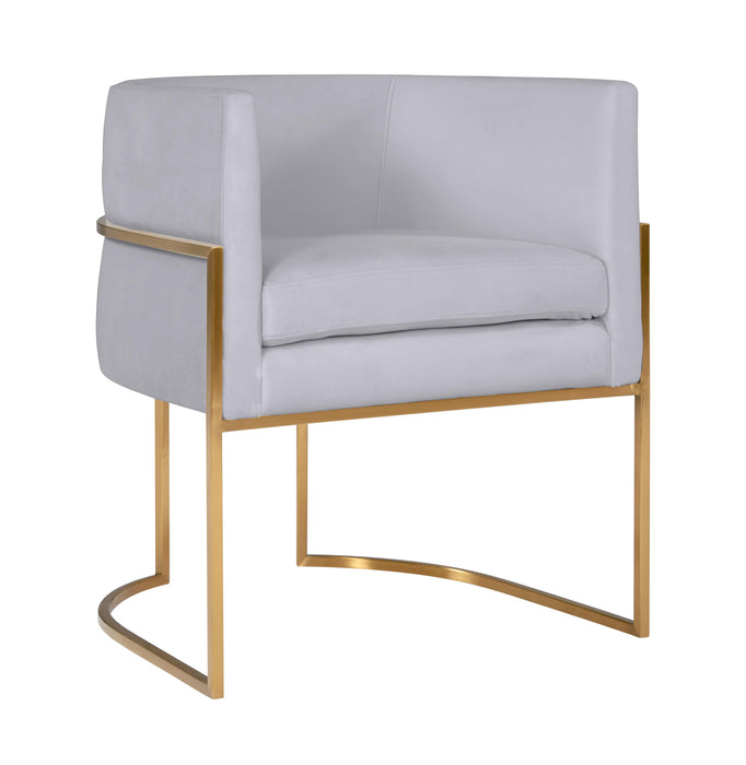 Giselle Grey Velvet Dining Chair with Gold Leg image