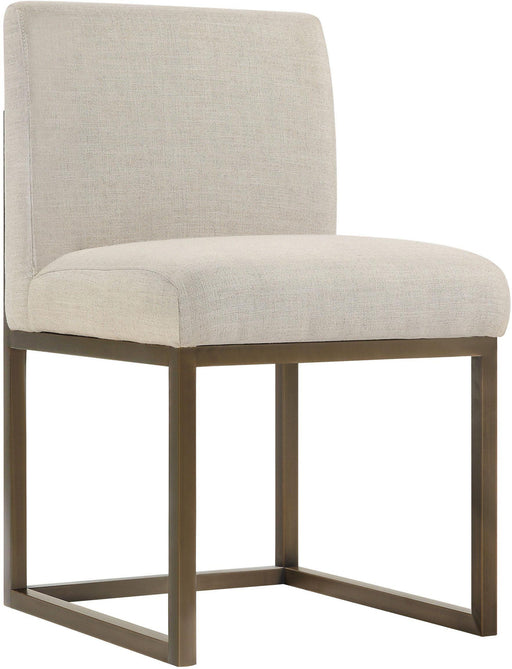 Haute Beige Linen Chair in Brass image