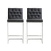 Helsinki Black Stainless Steel Counter Stool - Set of 2 image