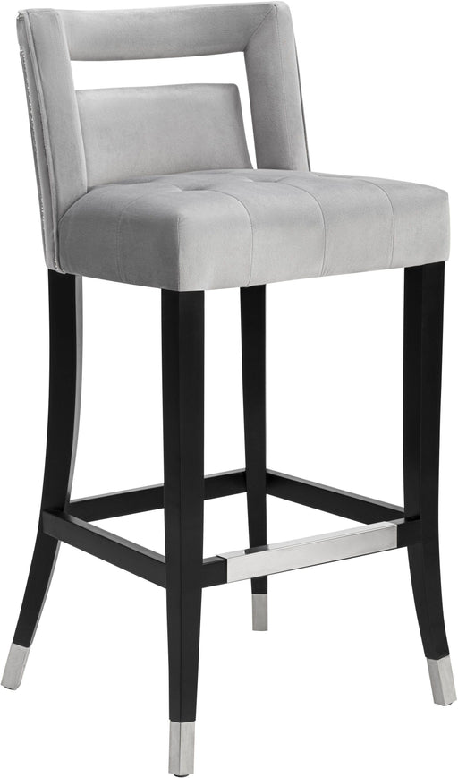 Hart Grey Velvet Bar Stool image