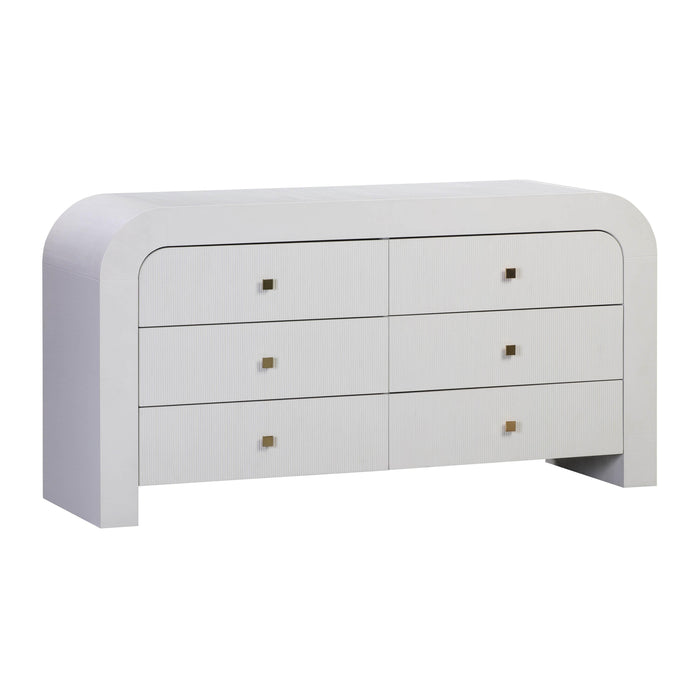 Hump 6 Drawer White Dresser image