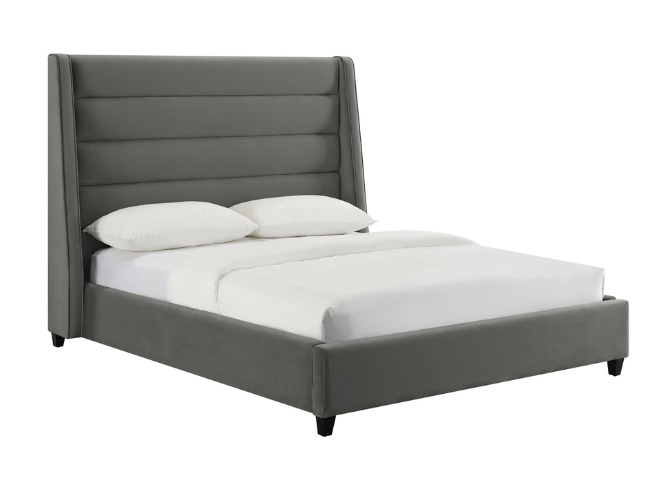 Koah Grey Velvet Bed in King image