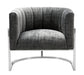 Magnolia Slub Grey Chair with Silver Base image