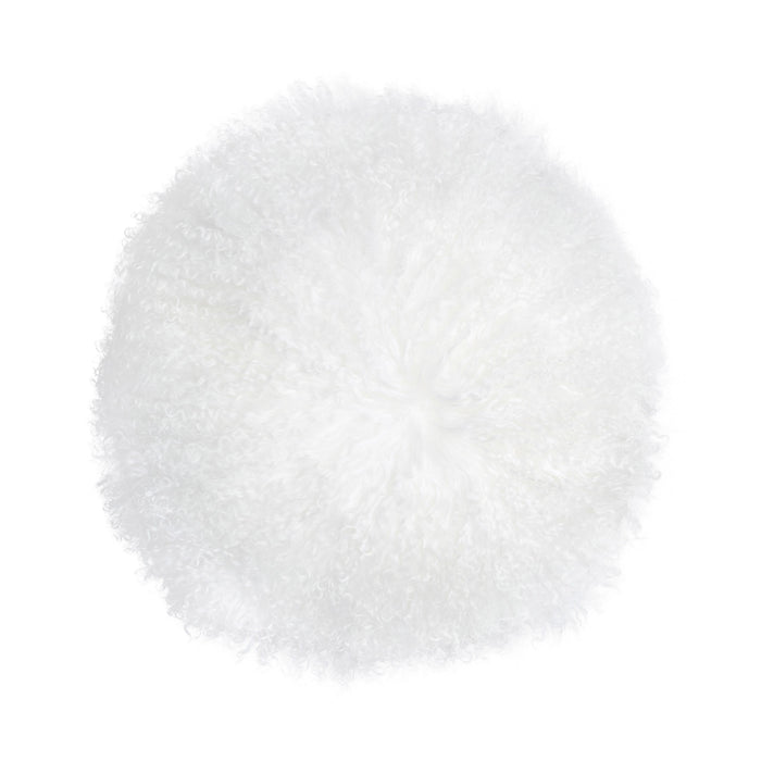 New Zealand White Sheepskin 16" Round Pillow image