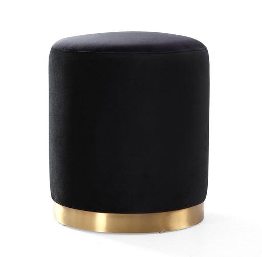 Opal Black Velvet Ottoman -Gold Base image