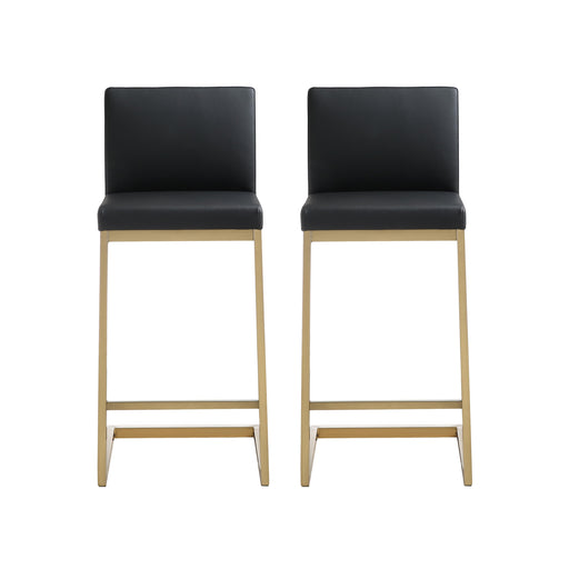 Parma Black Gold Steel Counter Stool Set of 2 image