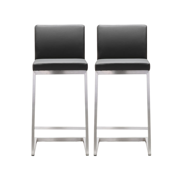 Parma Grey Stainless Steel Counter Stool - Set of 2 image
