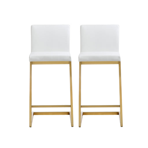 Parma White Gold Steel Counter Stool Set of 2 image