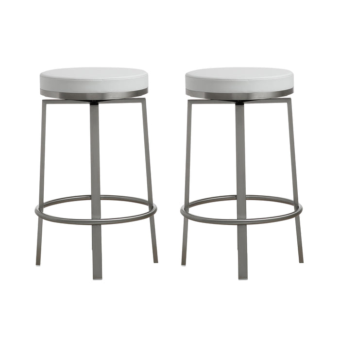 Pratt White Swivel Counter Stool - Set of 2 image