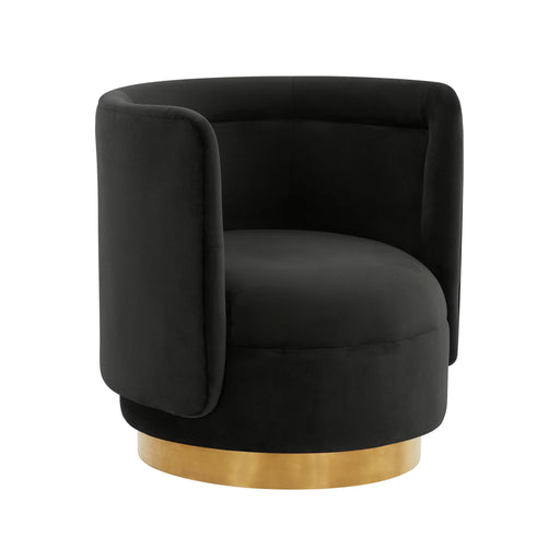 Remy Black Velvet Swivel Chair image