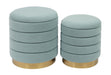 Saturn Sea Blue Velvet Storage Ottomans - Set of 2 image