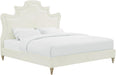 Serenity Cream Velvet Bed in King image