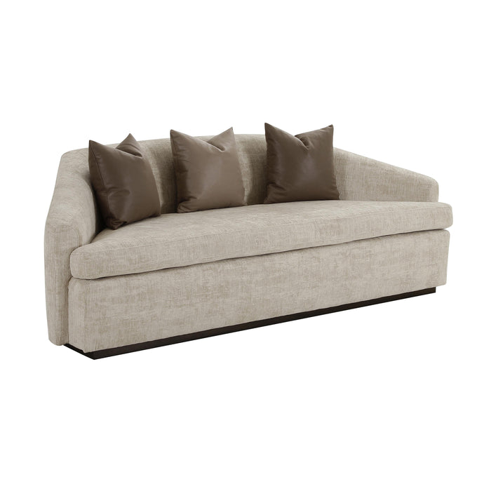 Abreeyah Beige Velvet Sofa - Home And Beyond