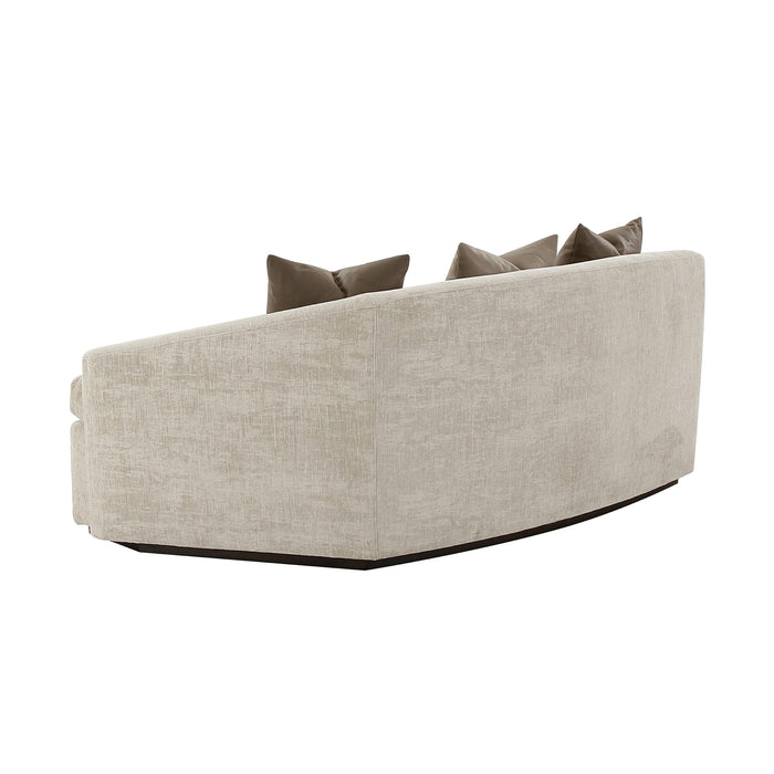 Abreeyah Beige Velvet Sofa - Home And Beyond