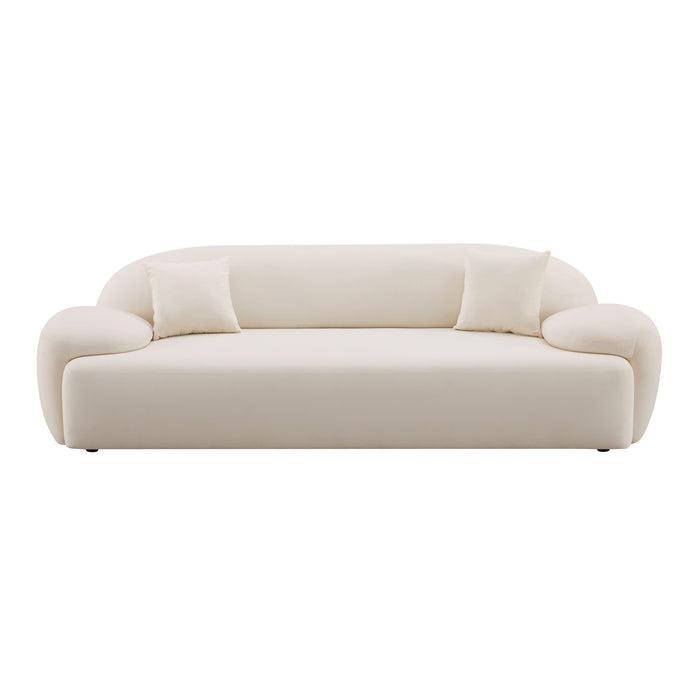 Allegra Cream Velvet Sofa - Home And Beyond