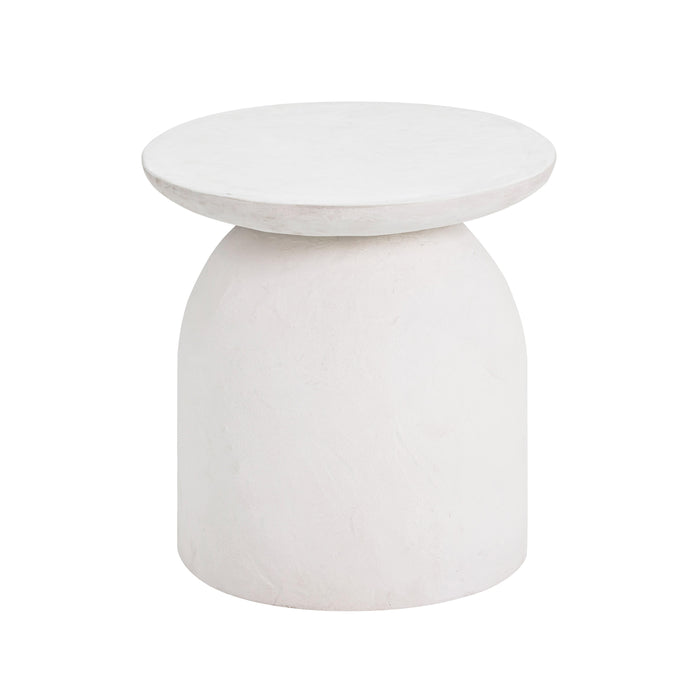 Aloe White Concrete Side Table - Home And Beyond