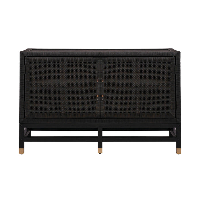 Amara Charcoal Woven Rattan Buffet - Home And Beyond