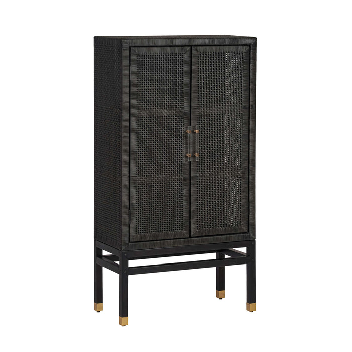 Amara Charcoal Woven Rattan Cabinet image