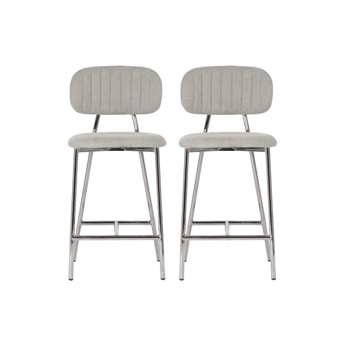 Ariana Grey Counter Stool - Silver Legs Set of 2 image