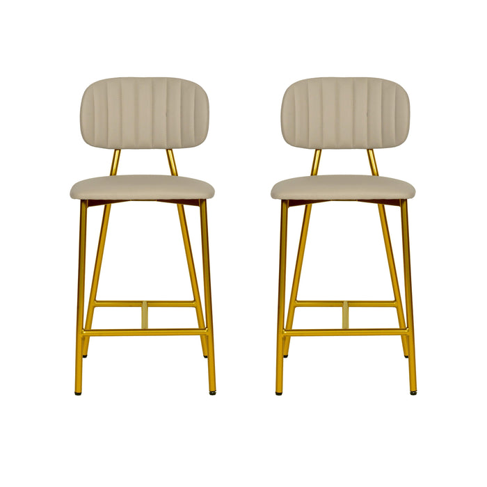 Ariana Nude Vegan Leather Counter Stool - Set of 2 image